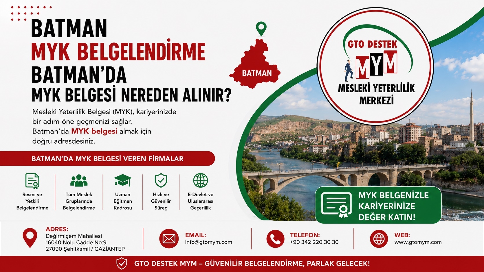 Batman MYK Belgesi Mesleki Yeterlilik Merkezi